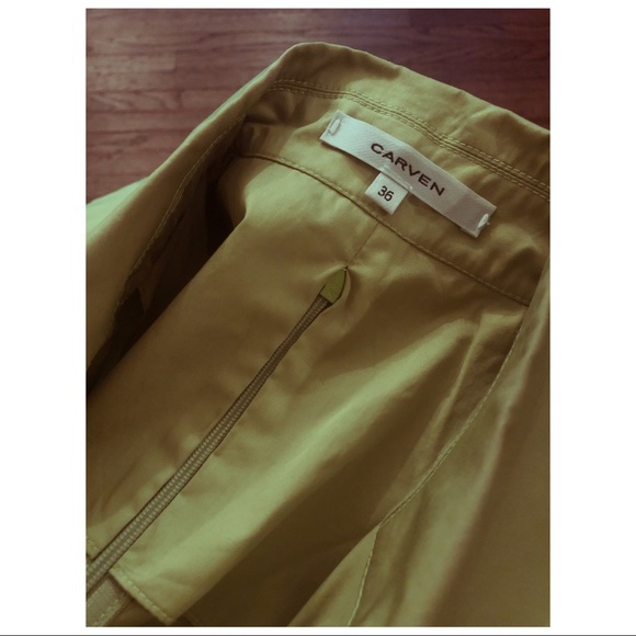 CARVEN Chartreuse Shirt Dress sz 36 - Picture 2 of 2